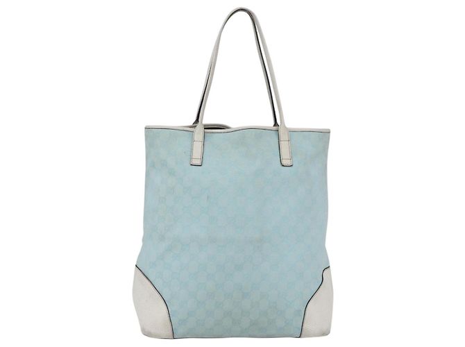 GUCCI GG Canvas Tote Bag Outlet Hellblau 263345 Auth 153956 - Ansicht 2