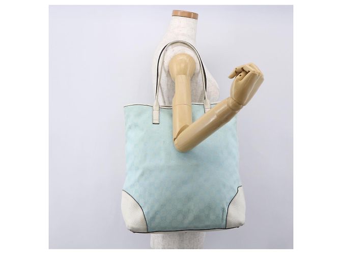 GUCCI GG Canvas Tote Bag Outlet Hellblau 263345 Auth 153956 - Ansicht 21