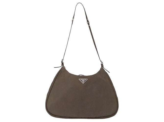 Borsa a Spalla PRADA in Nylon Marrone Auth 153825 - vista 2
