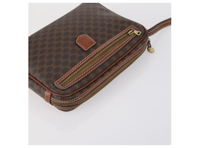 Céline Borsa Clutch in Tela Macadam CELINE in Pelle PVC 3 Pezzi Marrone Beige Auth 151904 - vista 11