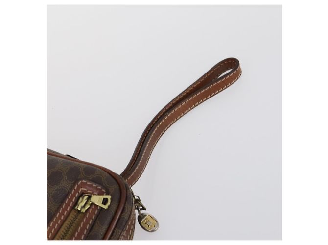 Céline Borsa Clutch in Tela Macadam CELINE in Pelle PVC 3 Pezzi Marrone Beige Auth 151904 - vista 12