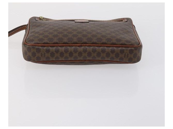 Céline Borsa Clutch in Tela Macadam CELINE in Pelle PVC 3 Pezzi Marrone Beige Auth 151904 - vista 13