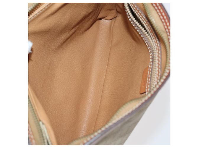 Céline Borsa Clutch in Tela Macadam CELINE in Pelle PVC 3 Pezzi Marrone Beige Auth 151904 - vista 7