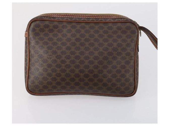 Céline Borsa Clutch in Tela Macadam CELINE in Pelle PVC 3 Pezzi Marrone Beige Auth 151904 - vista 9