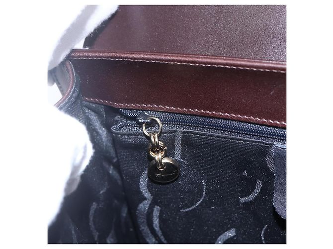 Borsa Tote Vala in pelle marrone e oro Auth BA8394 di Salvatore Ferragamo D'oro - vista 15