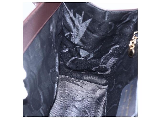 Borsa Tote Vala in pelle marrone e oro Auth BA8394 di Salvatore Ferragamo D'oro - vista 18
