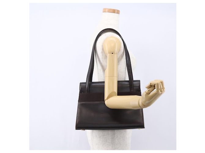 Borsa Tote Vala in pelle marrone e oro Auth BA8394 di Salvatore Ferragamo D'oro - vista 21