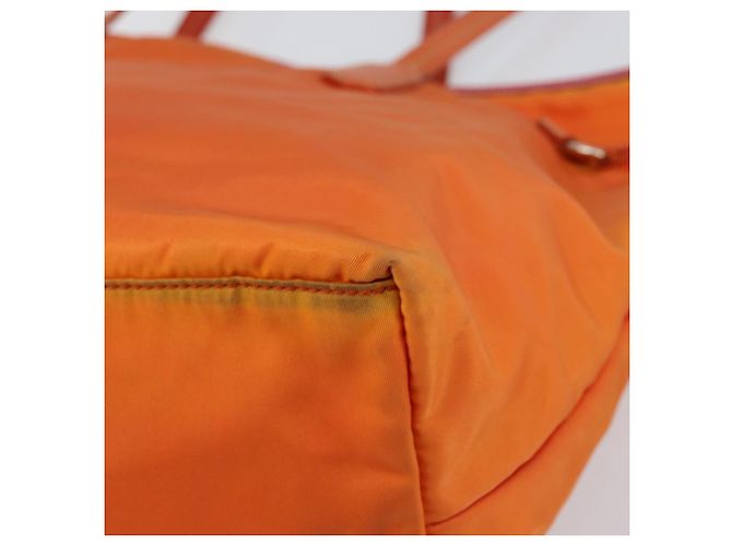 PRADA Tote Bag aus Nylon in Orange Silber authentisch 154158 - Ansicht 12