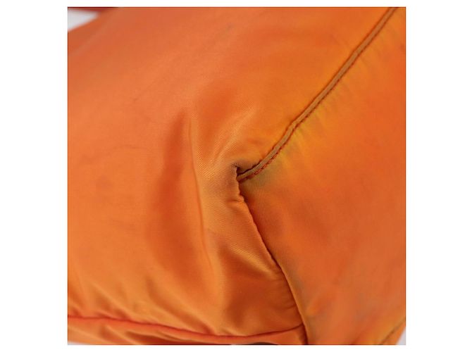 PRADA Tote Bag aus Nylon in Orange Silber authentisch 154158 - Ansicht 13