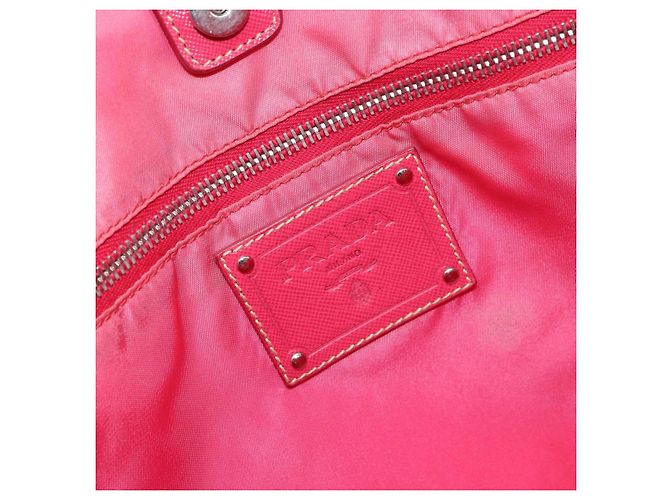 PRADA Tote Bag aus Nylon in Orange Silber authentisch 154158 - Ansicht 16