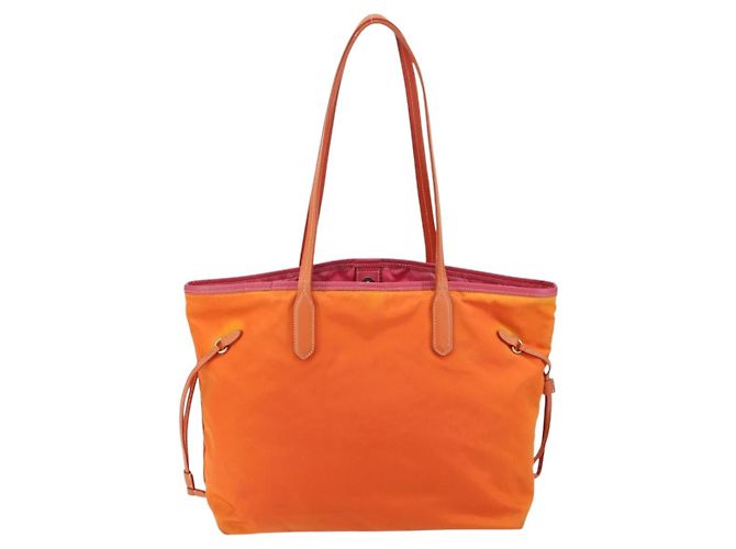 PRADA Tote Bag aus Nylon in Orange Silber authentisch 154158 - Ansicht 3