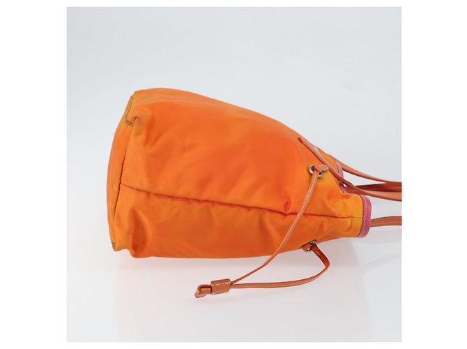 PRADA Tote Bag aus Nylon in Orange Silber authentisch 154158 - Ansicht 4