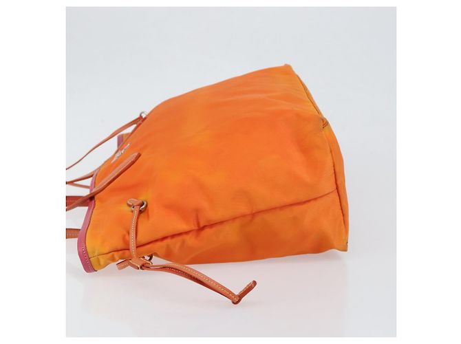 PRADA Tote Bag aus Nylon in Orange Silber authentisch 154158 - Ansicht 5