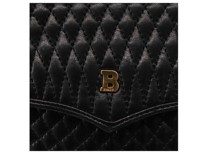 BALLY Borsa a Spalla a Catena Pelle Nera Oro Auth 153967 Nero D'oro - vista 14