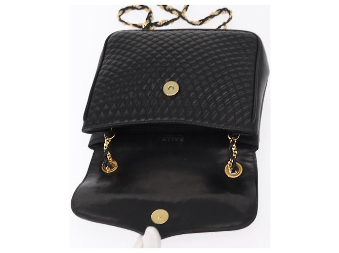 BALLY Borsa a Spalla a Catena Pelle Nera Oro Auth 153967 Nero D'oro - vista 15