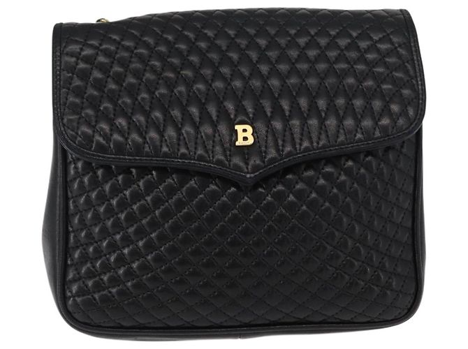 BALLY Borsa a Spalla a Catena Pelle Nera Oro Auth 153967 Nero D'oro - vista 2