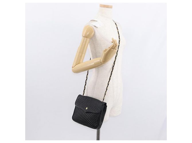 BALLY Borsa a Spalla a Catena Pelle Nera Oro Auth 153967 Nero D'oro - vista 22