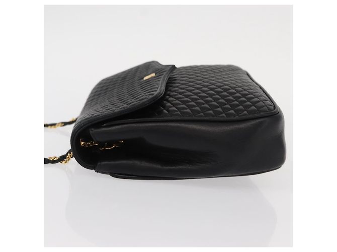 BALLY Borsa a Spalla a Catena Pelle Nera Oro Auth 153967 Nero D'oro - vista 5