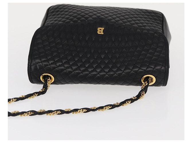 BALLY Borsa a Spalla a Catena Pelle Nera Oro Auth 153967 Nero D'oro - vista 6