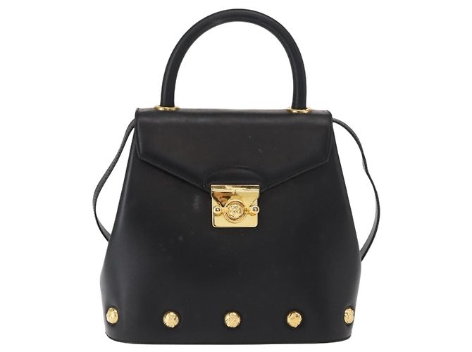 Borsa a mano Salvatore Ferragamo in pelle 2 in 1 nera e oro Auth 152685 Nero D'oro - vista 2
