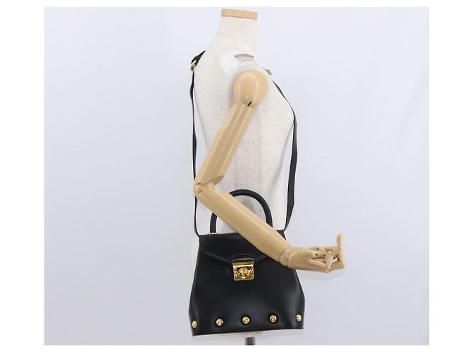 Borsa a mano Salvatore Ferragamo in pelle 2 in 1 nera e oro Auth 152685 Nero D'oro - vista 24