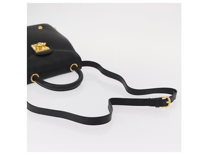 Borsa a mano Salvatore Ferragamo in pelle 2 in 1 nera e oro Auth 152685 Nero D'oro - vista 9