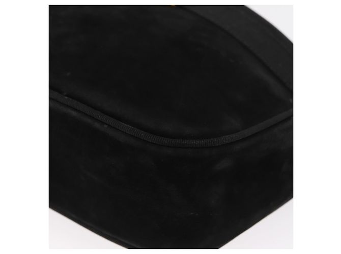 Borsa a Spalla Vala in Pelle Scamosciata Nera e Oro Salvatore Ferragamo Auth gh1251 Nero D'oro - vista 11