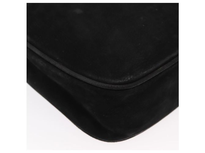 Borsa a Spalla Vala in Pelle Scamosciata Nera e Oro Salvatore Ferragamo Auth gh1251 Nero D'oro - vista 12