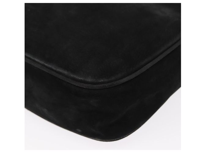 Borsa a Spalla Vala in Pelle Scamosciata Nera e Oro Salvatore Ferragamo Auth gh1251 Nero D'oro - vista 13