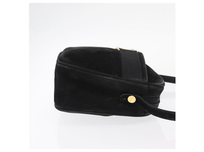 Borsa a Spalla Vala in Pelle Scamosciata Nera e Oro Salvatore Ferragamo Auth gh1251 Nero D'oro - vista 4