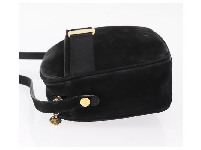 Borsa a Spalla Vala in Pelle Scamosciata Nera e Oro Salvatore Ferragamo Auth gh1251 Nero D'oro - vista 5