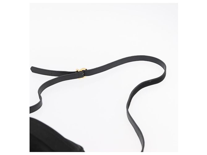 Borsa a Spalla Vala in Pelle Scamosciata Nera e Oro Salvatore Ferragamo Auth gh1251 Nero D'oro - vista 8