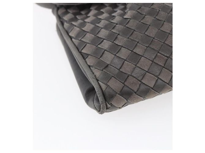 BALLY Bolsa de Ombro de Couro Cinza Dourado Auth BA8439 Marrom - vista 11