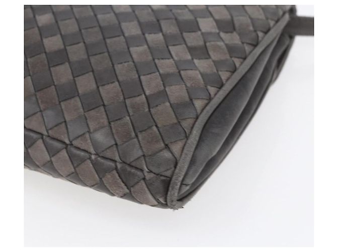 BALLY Bolsa de Ombro de Couro Cinza Dourado Auth BA8439 Marrom - vista 12
