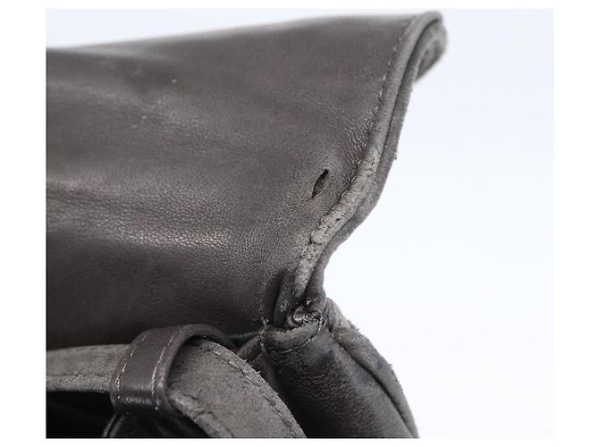 BALLY Bolsa de Ombro de Couro Cinza Dourado Auth BA8439 Marrom - vista 14