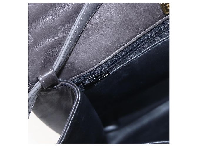BALLY Bolsa de Ombro de Couro Cinza Dourado Auth BA8439 Marrom - vista 17