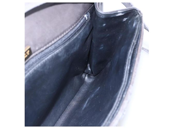BALLY Bolsa de Ombro de Couro Cinza Dourado Auth BA8439 Marrom - vista 19