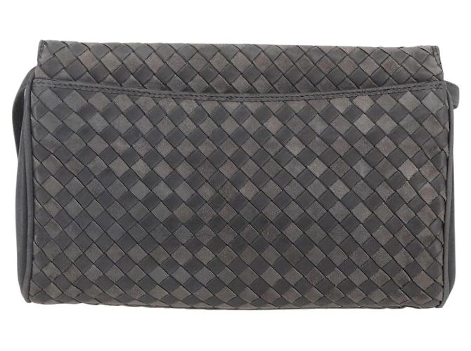 BALLY Bolsa de Ombro de Couro Cinza Dourado Auth BA8439 Marrom - vista 3