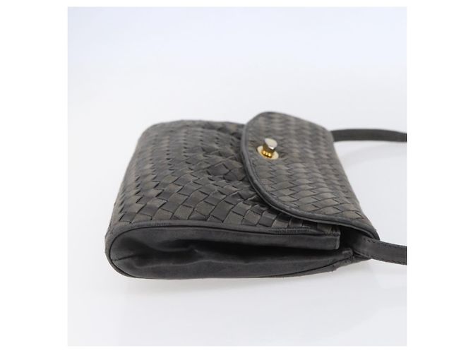 BALLY Bolsa de Ombro de Couro Cinza Dourado Auth BA8439 Marrom - vista 5