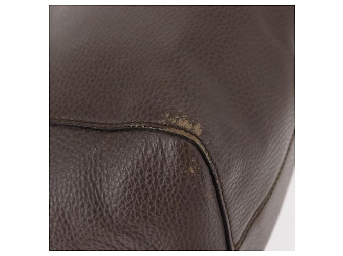Borsa Tote Swing in pelle grigia e oro GUCCI 354408 Auth 148695 Marrone D'oro - vista 10