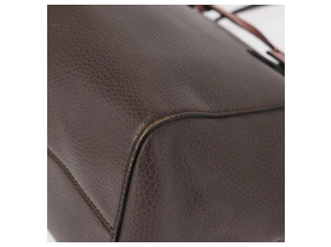 Borsa Tote Swing in pelle grigia e oro GUCCI 354408 Auth 148695 Marrone D'oro - vista 14