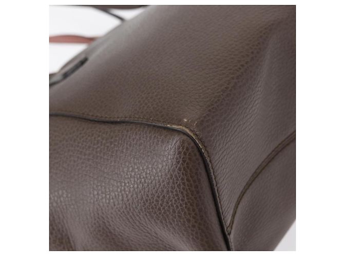 Borsa Tote Swing in pelle grigia e oro GUCCI 354408 Auth 148695 Marrone D'oro - vista 15