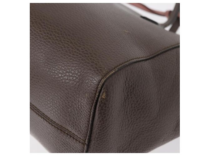 Borsa Tote Swing in pelle grigia e oro GUCCI 354408 Auth 148695 Marrone D'oro - vista 16