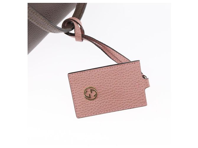 Borsa Tote Swing in pelle grigia e oro GUCCI 354408 Auth 148695 Marrone D'oro - vista 18