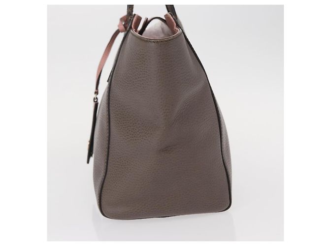 Borsa Tote Swing in pelle grigia e oro GUCCI 354408 Auth 148695 Marrone D'oro - vista 4