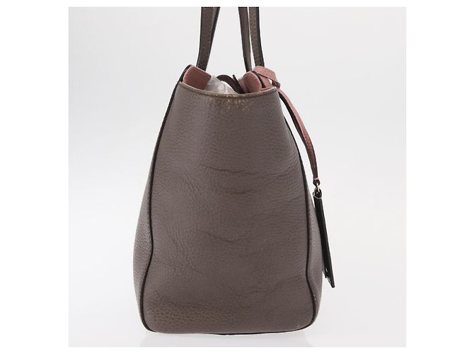 Borsa Tote Swing in pelle grigia e oro GUCCI 354408 Auth 148695 Marrone D'oro - vista 5