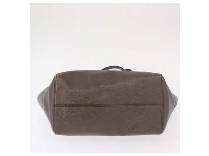 Borsa Tote Swing in pelle grigia e oro GUCCI 354408 Auth 148695 Marrone D'oro - vista 6