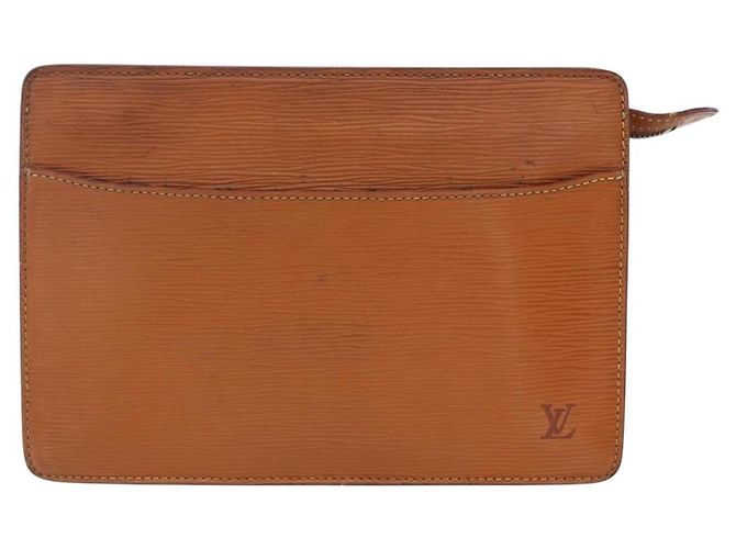 LOUIS VUITTON Pochette Masculina Epi Bolsa Marrom Zipangu Dourado M52528 LV Auth th6459 - vista 13