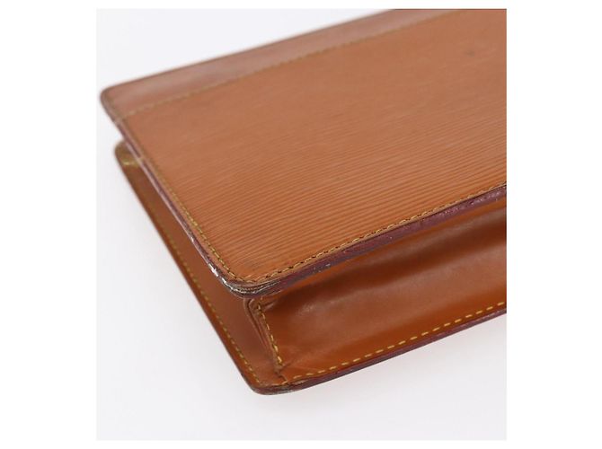 LOUIS VUITTON Pochette Masculina Epi Bolsa Marrom Zipangu Dourado M52528 LV Auth th6459 - vista 14