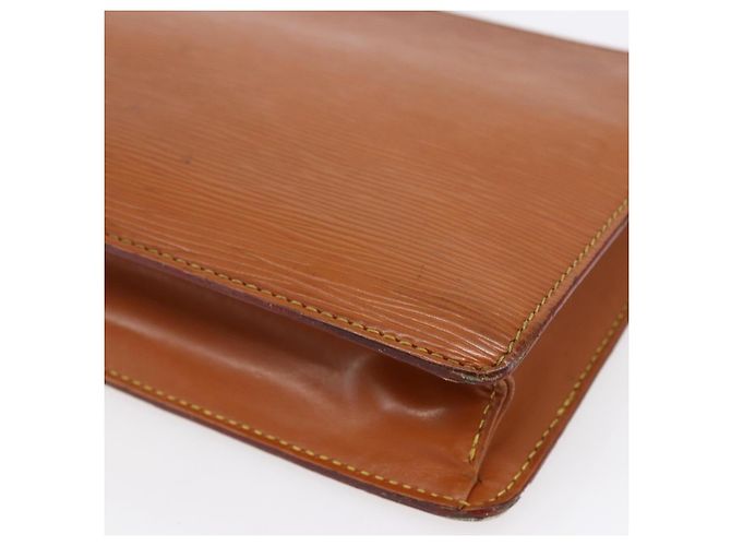LOUIS VUITTON Pochette Masculina Epi Bolsa Marrom Zipangu Dourado M52528 LV Auth th6459 - vista 15